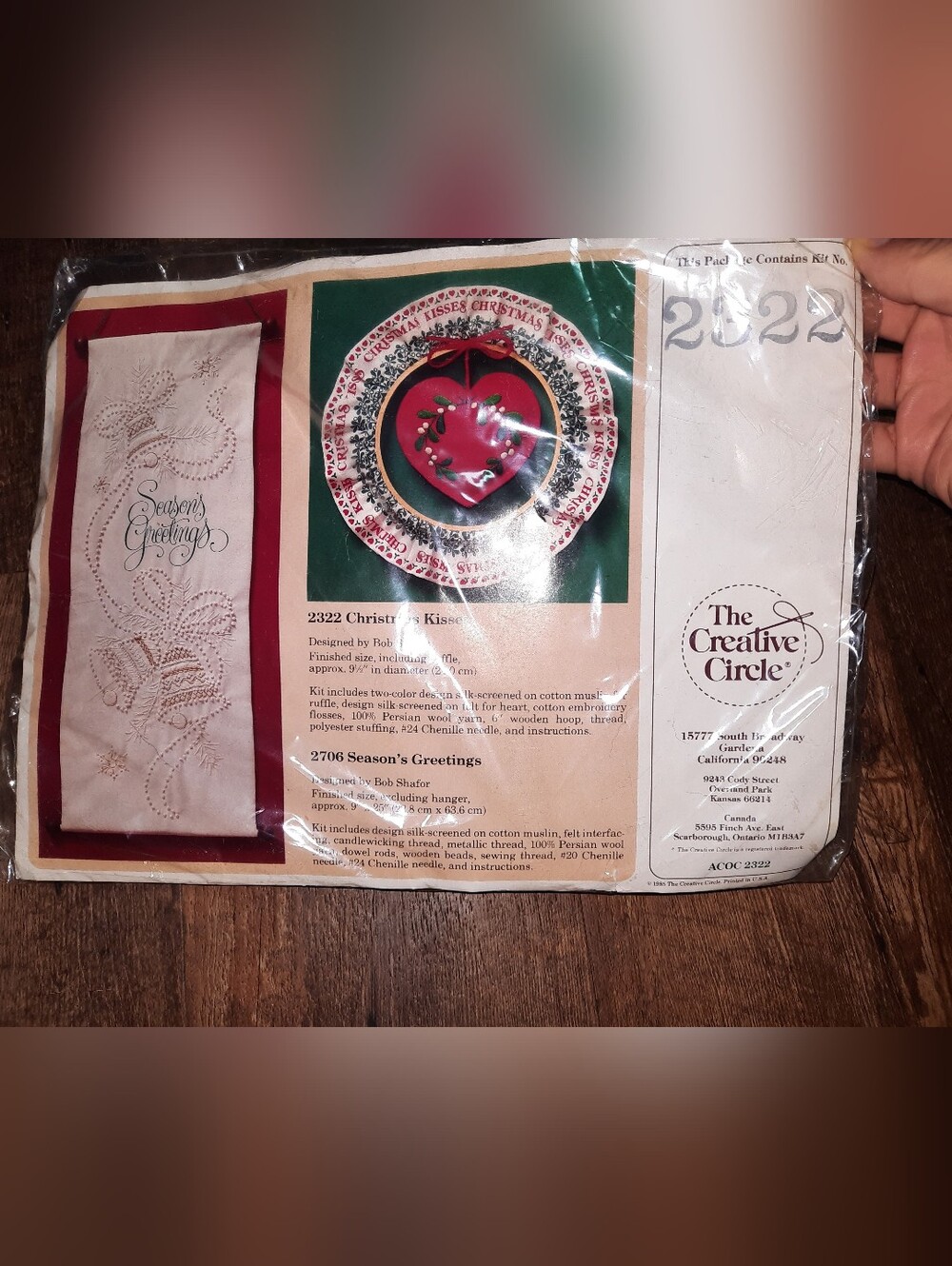 The Creative Circle Vintage Christmas Embroidery Kit - Red, Green, White